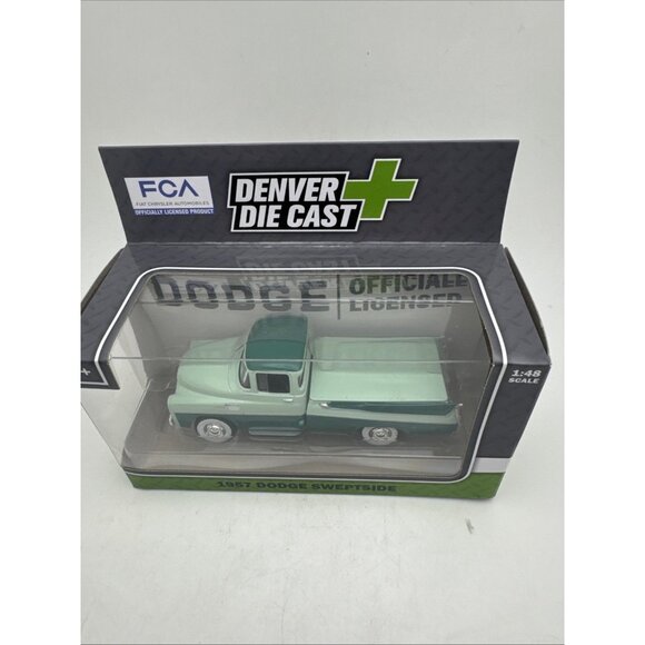 Denver Diecast 1957 Dodge Sweptside Pickup, RR tires Green  1/48 2022 - Picture 2 of 4